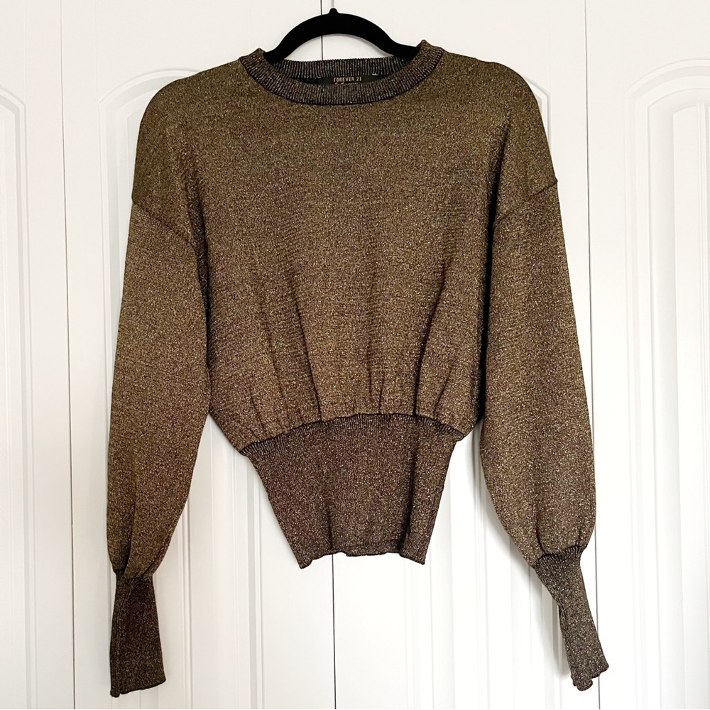 Forever 21 Gold Metallic Knit Sweater